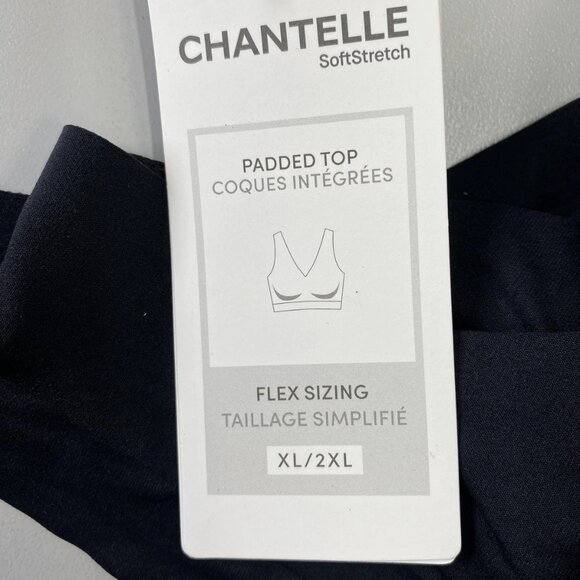 NEW CHANTELLE SoftStretch Padded V-Neck Wireless Bra Top Black Size XL-2XL - Picture 2 of 12